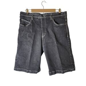 DUKE Black Denim Y2K Classic Heavy Stitch Jorts Shorts SZ 36/38